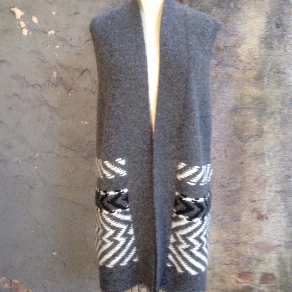 WHITE+WARREN SOFT ALPACA JACQUARD VEST - Picture 2 of 7